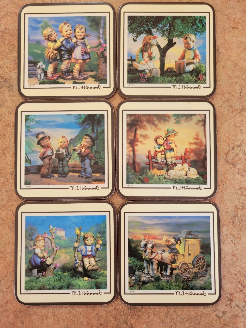 Pimpernel Hummel Motif Acrylic Cork Coasters Set